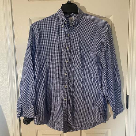 Brooks Brothers Other - Brooks Brothers Mens Sport Shirt Long Sleeve Button Front Blue White Check Sz L
